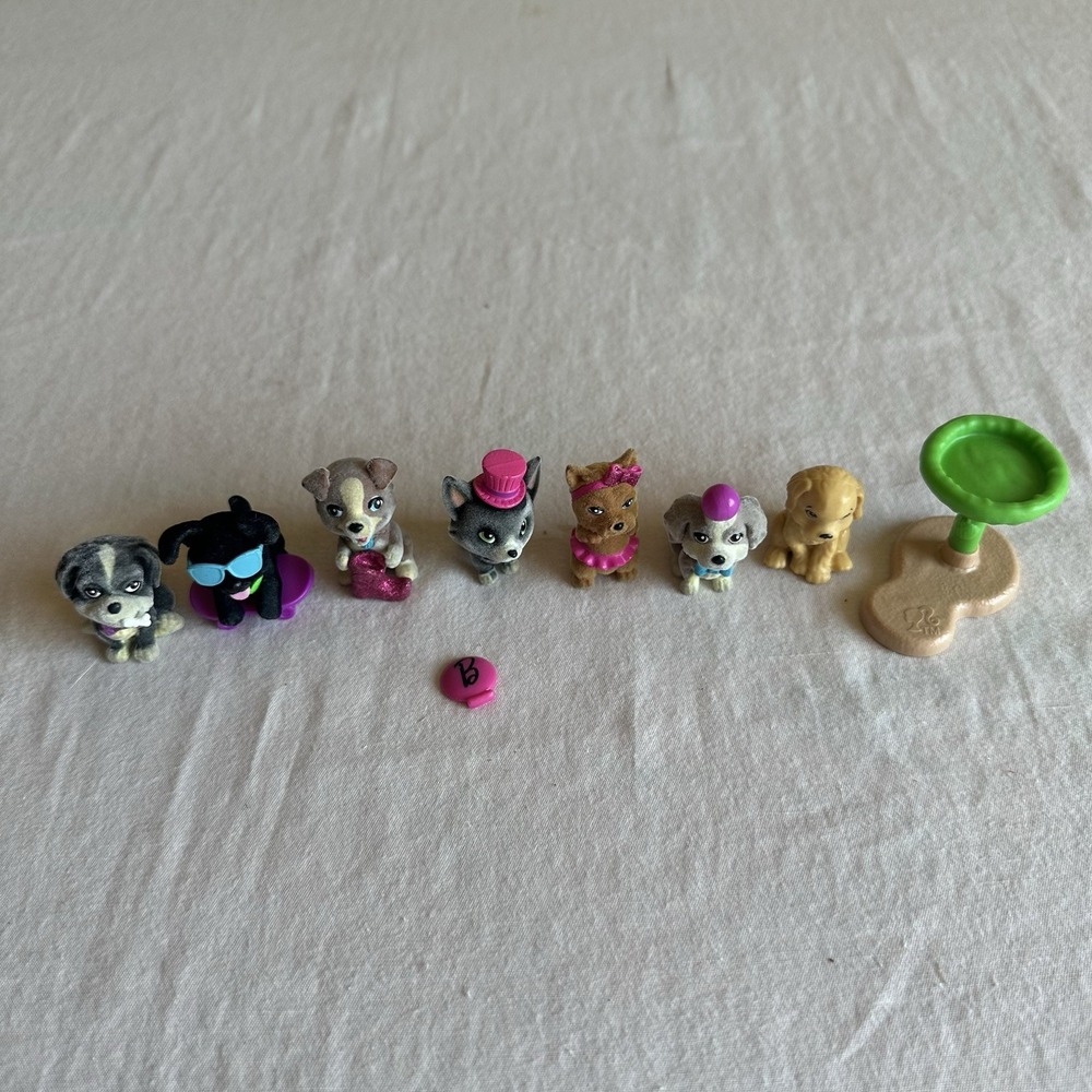 6 Barbie Pets Blind Bag Dogs Figures Flocked Replacement Piece Vet Animal & More